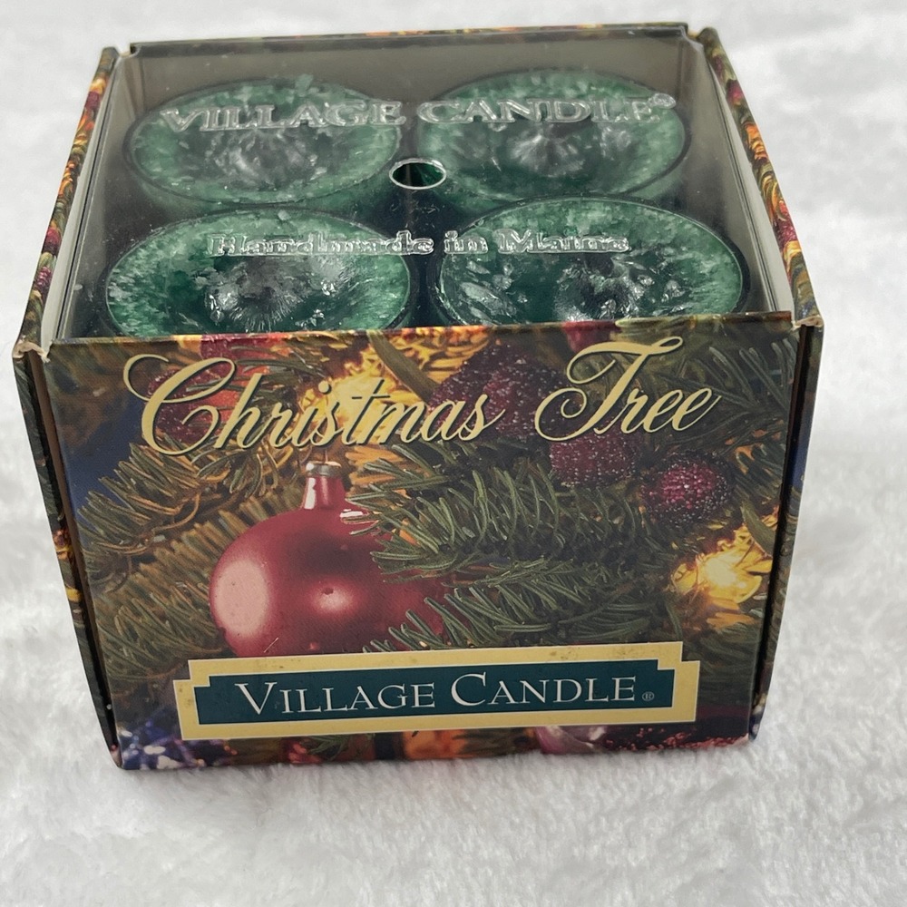 Village Candle Christmas Tree Scented Tea Lights 12 Pack Green Handmade in Maine